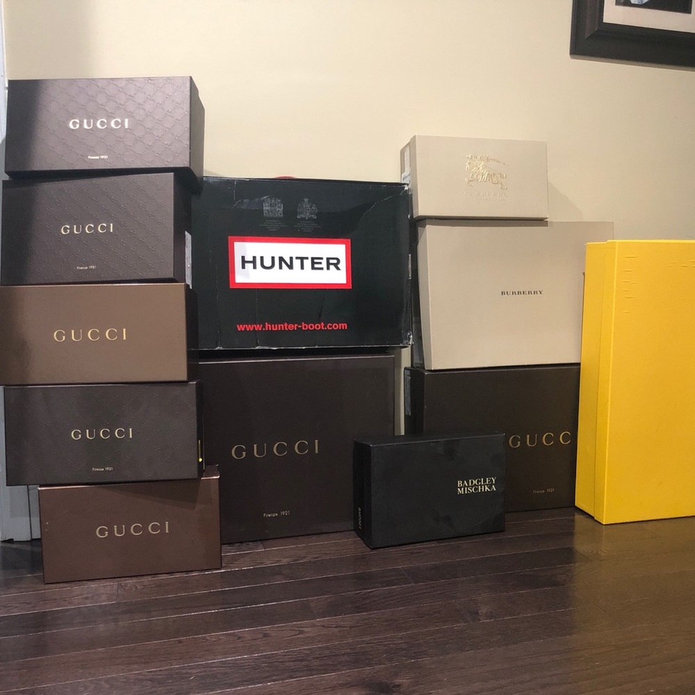 Lot GUCCI, FENDI, BURBERRY, & HUNTER EMPTY boxes - Picture 1 of 5
